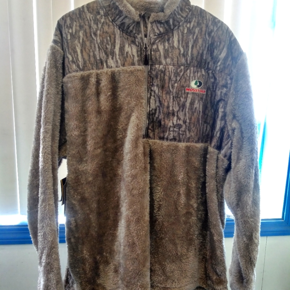 Mossy Oak Men's Sherpa Fleece Pullover 3XL Brown Woods Camo